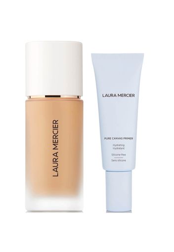 Laura Mercier Real Flawless Foundation and Pure Canvas Hydrating Primer Bundle (Various Shades) - 3W1 Dusk