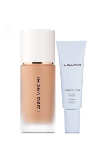 Laura Mercier Real Flawless Foundation and Pure Canvas Hydrating Primer Bundle (Various Shades) - 4C0 Chestnut