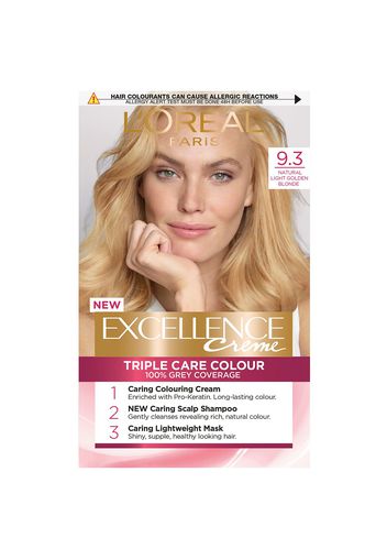 L'Oréal Paris Excellence Crème Permanent Hair Dye (Various Shades) - 9.3 Natural Light Gold Blonde