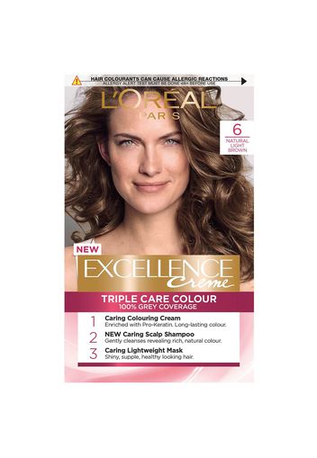 L'Oréal Paris Excellence Crème Permanent Hair Dye (Various Shades) - 6 Natural Light Brown