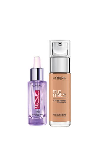 L’Oreal Paris Hyaluronic Acid Filler Serum and True Match Hyaluronic Acid Foundation Duo (Various Shades) - 4.5N True Beige