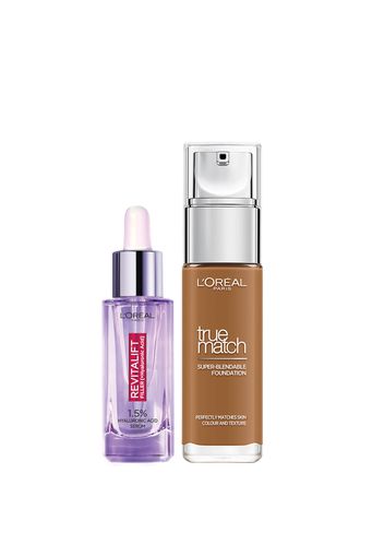 L’Oreal Paris Hyaluronic Acid Filler Serum and True Match Hyaluronic Acid Foundation Duo (Various Shades) - 9N Truffle