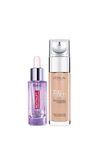 L’Oreal Paris Hyaluronic Acid Filler Serum and True Match Hyaluronic Acid Foundation Duo (Various Shades) - 6N Honey