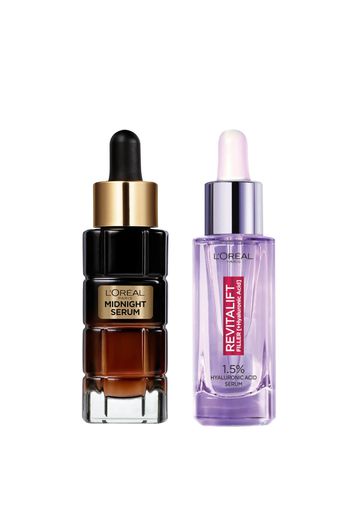 L'Oréal Paris Plump and Glow Serums Bundle with 1.5% Hyaluronic Acid, Vitamin E and Anti-Oxidants