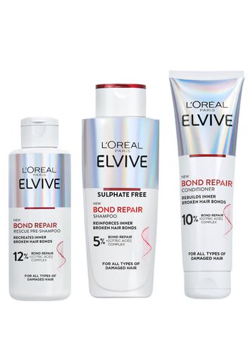 L’Oréal Paris Elvive Bond Repair 3 Step Routine Bundle For Damaged Hair