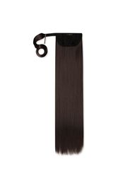 LullaBellz Grande 26  Straight Wrap Around Pony (Various Shades) - Dark Brown