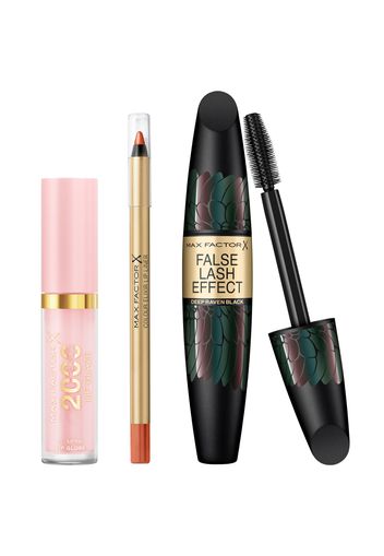 Max Factor Lip Gloss, Lip Liner and Mascara Bundle (Various Shades) - Brown N Nude