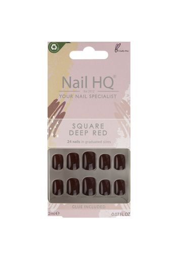 Nail HQ Square Nails Deep Red (24 Pieces)