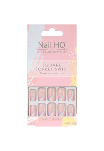 Nail HQ Square Sorbet Swirl False Nails