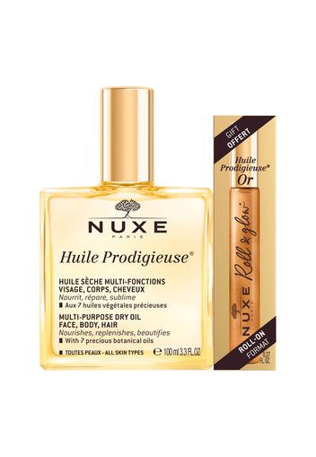 NUXE Huile Prodigieuse® 100ml & Huile Prodigieuse® Or 8ml in a free Roll-on format