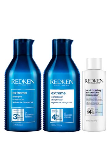 Redken Acidic Bonding Concentrate Intensive Pre-Treatment, Shampoo and Conditioner Bundle