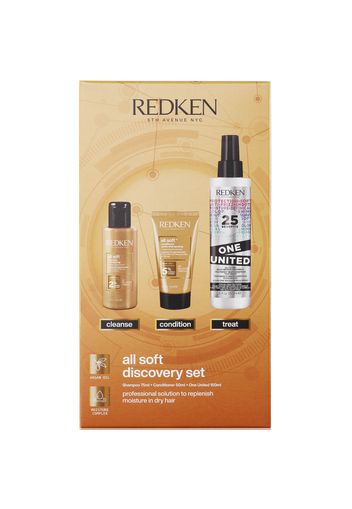 Redken All Soft Shampoo 75ml, Conditioner 50ml and One United Hair Treatment 150ml Discovery Set