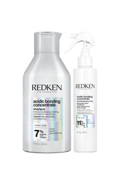 Redken Acidic Bonding Concentrate Shampoo and Lightweight Liquid Conditioner Bond Repair Bundle for Fine Hair