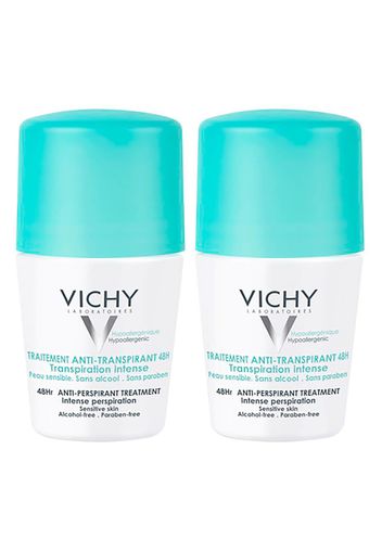 Vichy 48 Hour Intensive Antiperspirant Roll-on Deodorant for Sensitive Skin Bundle 2 x 50ml