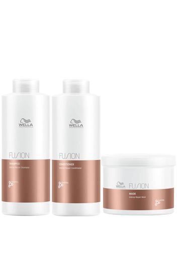 Wella Professionals Fusion Repair Shampoo, Conditioner and Mask Super Size Regime Bundle