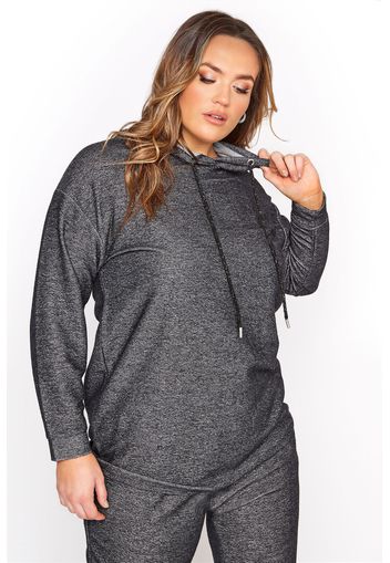 Große größen grauer glitzer lurex hoodie 42