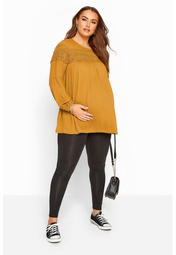 Bump it up maternity top mit spitzendetails  senf