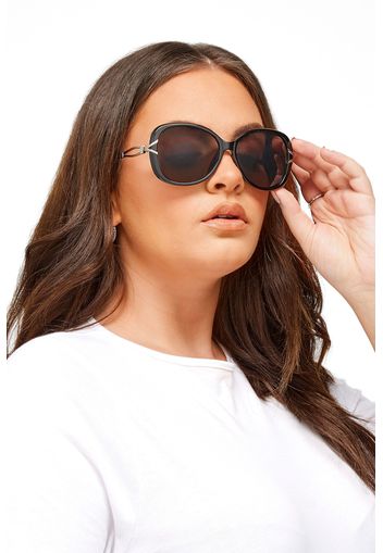 Oversized sonnenbrille mit knotendetail  schwarz