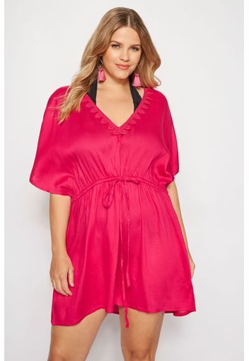 Kaftan im häkellook  pink