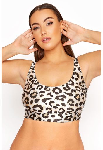 Limited collection white animal print bikini top