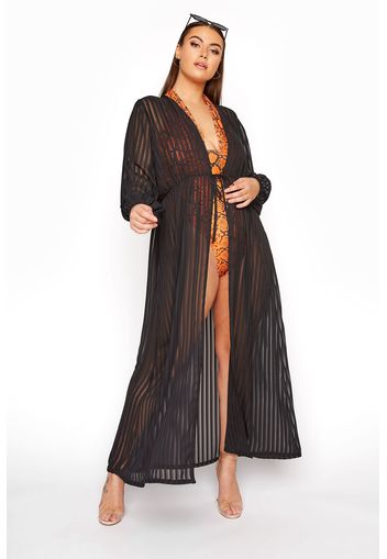 Limited collection black shadow stripe cover up