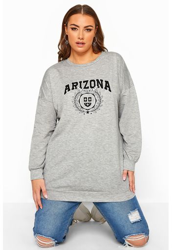 Große größen limited collection sweatshirt mit arizonadruck  grau meliert 54-56