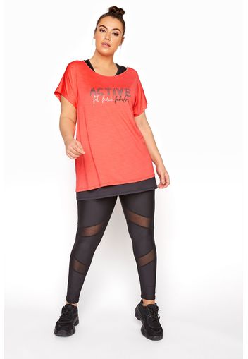 Große größen active black mesh leggings 58-60