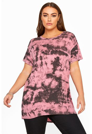 Große größen limited collection übergroßes tshirt mit batikmuster  pink/grau 58-60