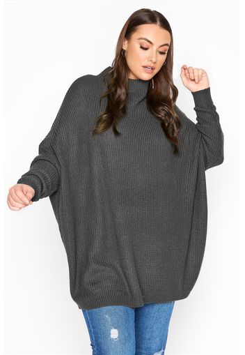 Große größen oversize strickpullover, anthrazit grau 42-44