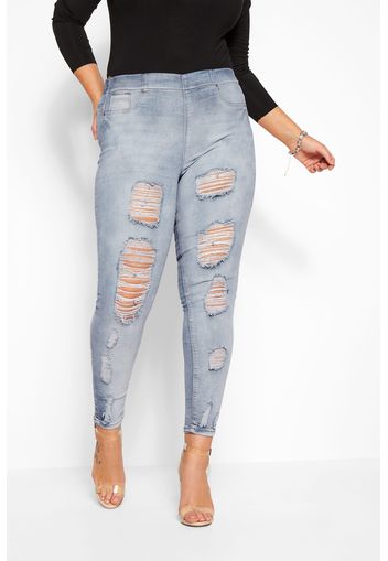 Große größen jenny jeggins  acid wash blau 62-64