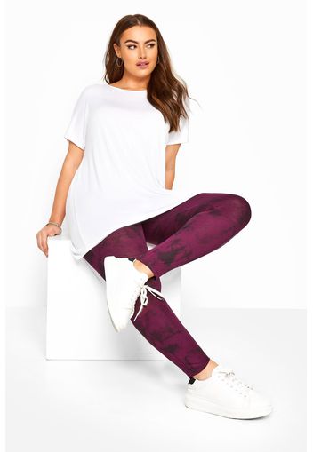 Große größen leggings mit batikeffekt  beere 44