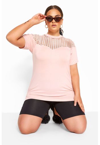 Große größen limited collection top mit netzpasse  pink 56