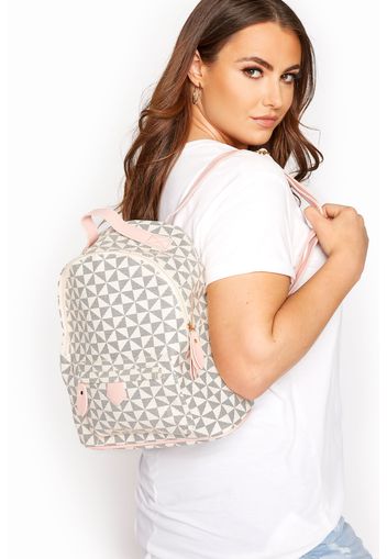 Rosafarbener rucksack mit geometrischem print