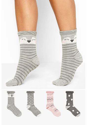 4er pack socken mit pinguinmuster  grau