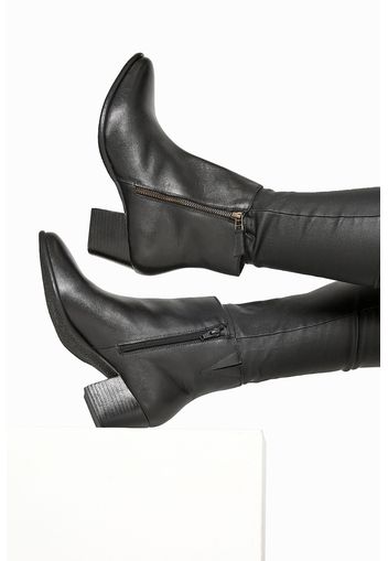 Schwarze western ankle boots  aus leder,  extra breite passform