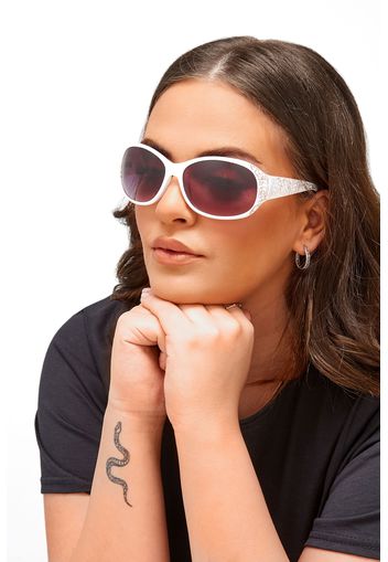 Oversized sonnenbrille  weiß