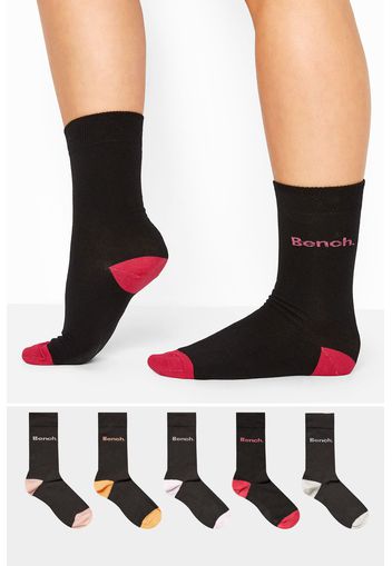 Bench 5 pack black multi crew socks