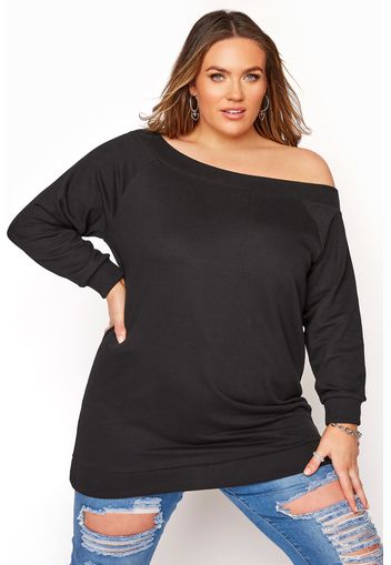 Große größen black off the shoulder sweatshirt 50-52