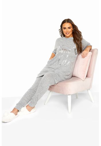 Loungemode jerseyhose  grau meliert