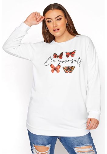 Große größen white butterfly 'be yourself' sweatshirt 44