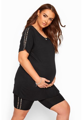 Bump it up maternity radlershorts mit leodetails  schwarz