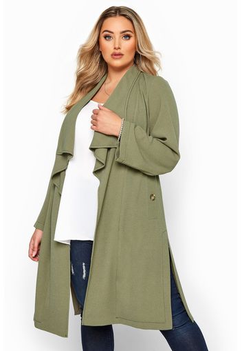 Große größen lange blazerjacke  khaki 48