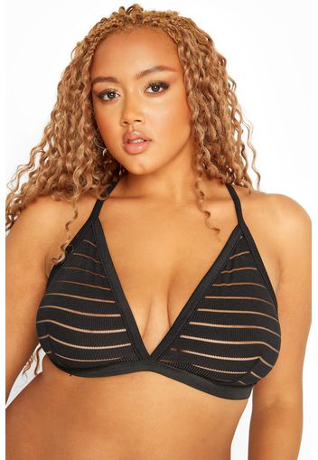 Schwarzer streifen mesh bralette