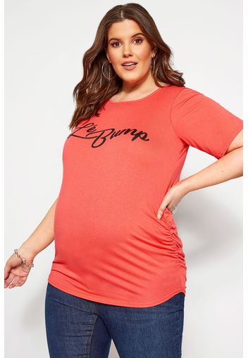 Bump it up maternity tshirt mit schriftzug  koralle