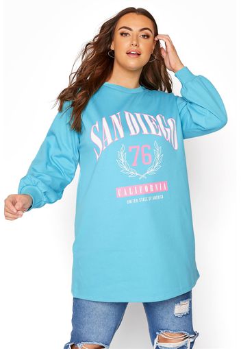 Große größen blaues sweatshirt mit  san diego' schriftzug 58-60