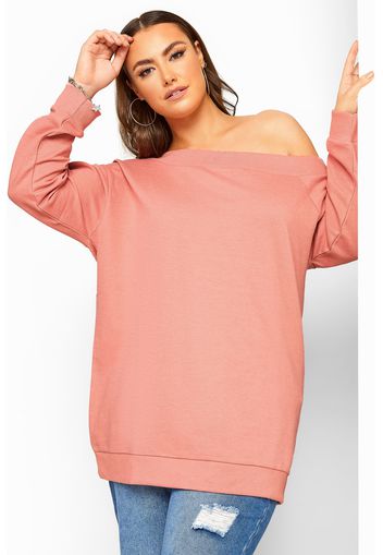 Große größen blush pink off the shoulder sweatshirt 44