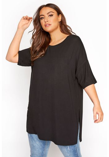 Große größen schwarzes oversized tshirt 66-68