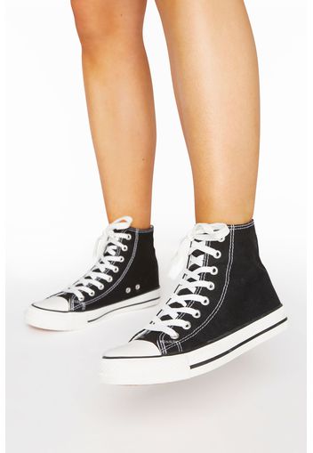 Schwarze canvas high top sneaker in weiter passform