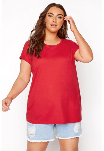 Große größen rotes basic tshirt 46