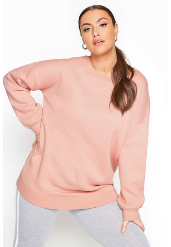 Große größen limited collection pinkes baumwolljersey sweatshirt 48